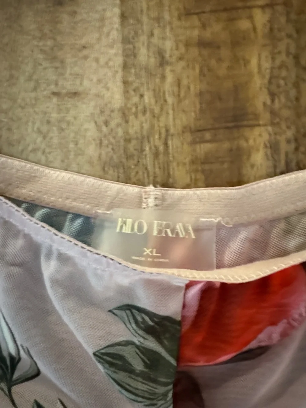 KILO BRAVA Floral red beige Mesh high waisted shorts bloomers with lace trim XL